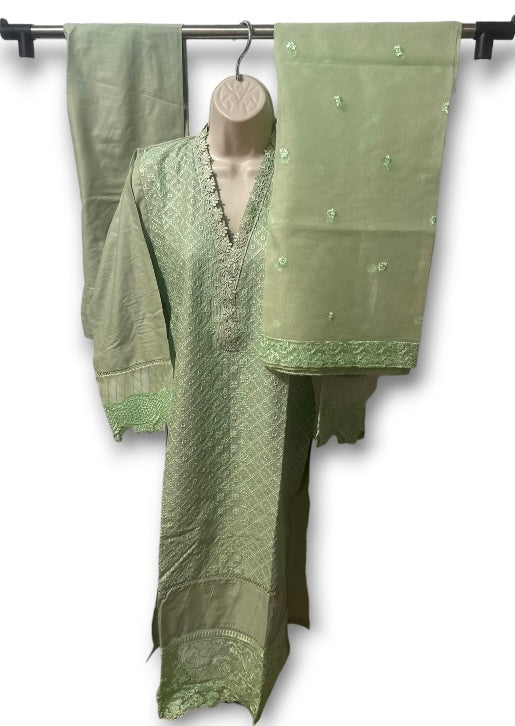 Liya Cotton Suit - Mint