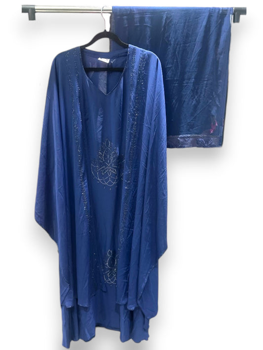 FF Butterfly Abaya - Navy Blue