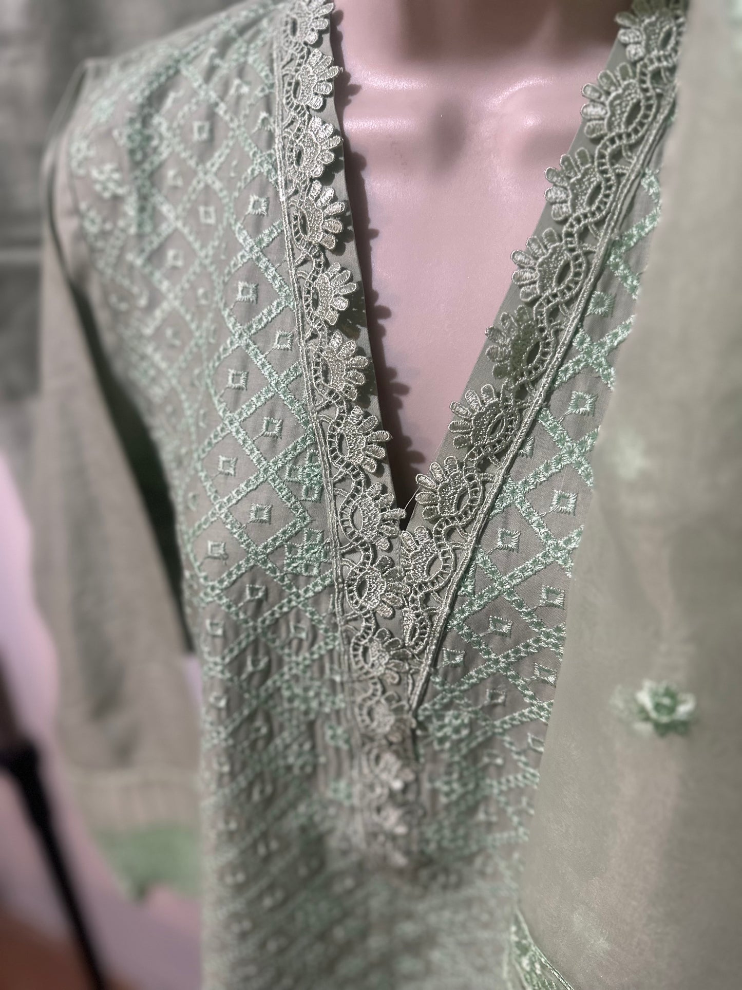 Liya Cotton Suit - Mint
